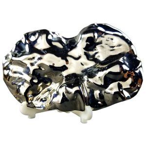 Charmant Brutalist Women's Belt Buckle Polished Lucky Silver Nugget 80s Design